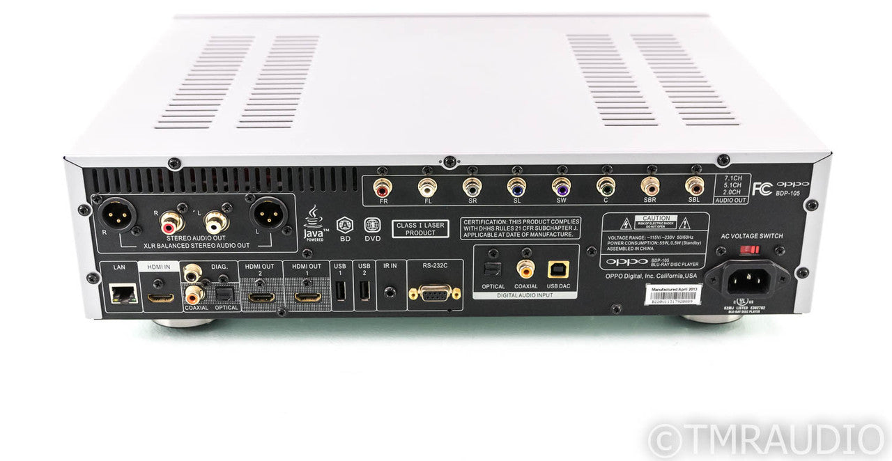 Oppo BDP-105 Universal BluRay Player; BDP105; Silver; Remote