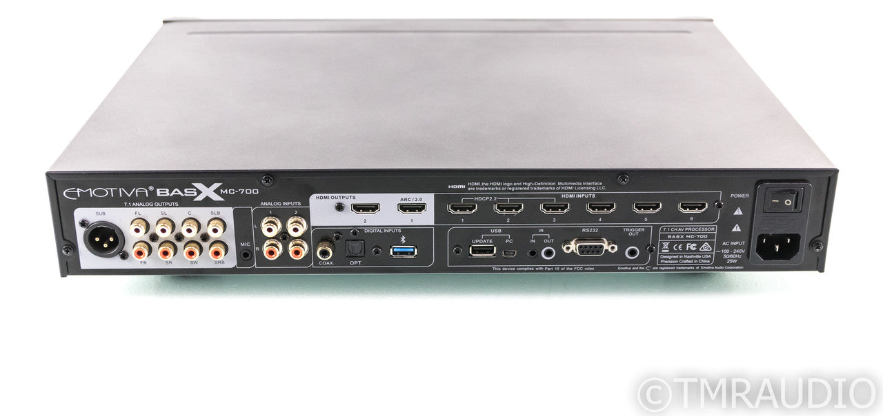 Emotiva MC-700 7.1 Channel Home Theater Processor; BasX MC700; Bluetooth; Remote