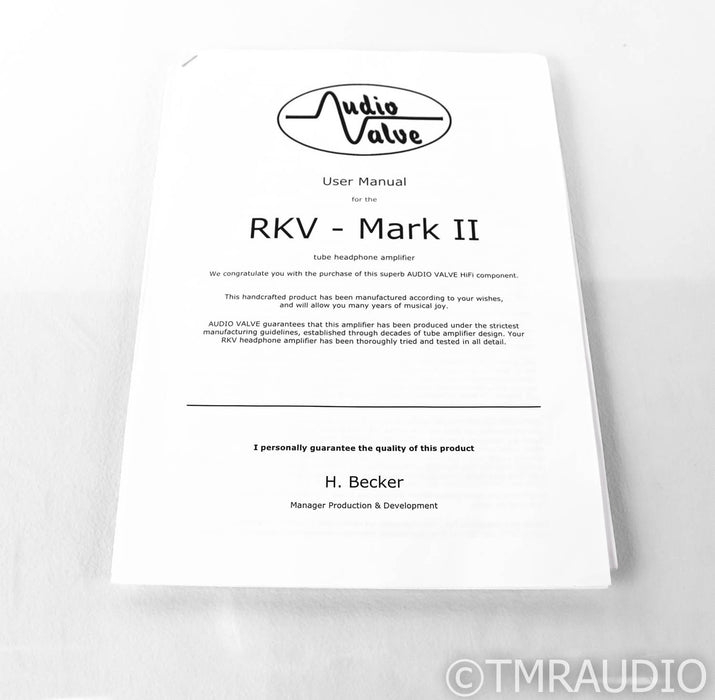 Audio Valve RKV Mark II Headphone Amplifier