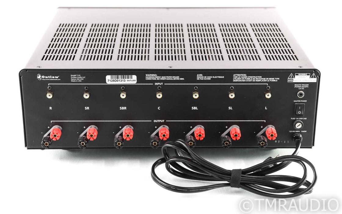 Outlaw Model 7125 7 Channel Power Amplifier; AS-IS (One Dead Channel)