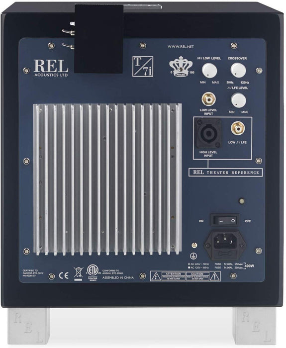 REL T-7i 8" Powered Subwoofer; T7i; Piano Black (New / Warranty)