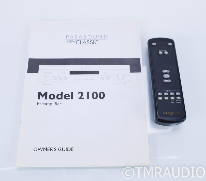 Parasound Model 2100 Stereo Preamplifier; Remote; MM / MC Phono