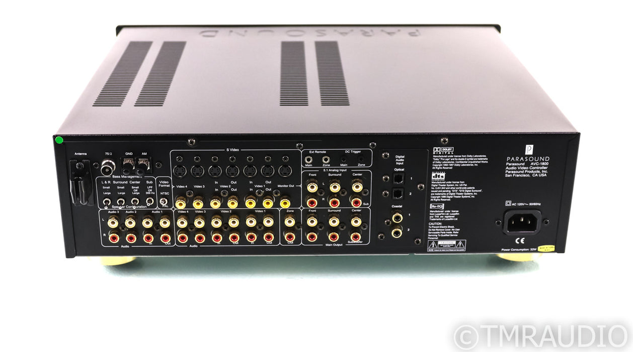 Parasound AVC-1800 5.1 Channel Home Theater Processor; AVC1800; Remote