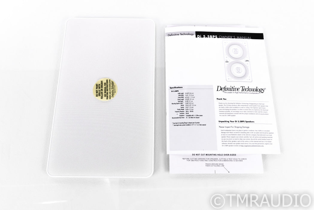 Definitive Technology DI 5.5BPS In-Wall Speaker; Single White Over Black Speaker