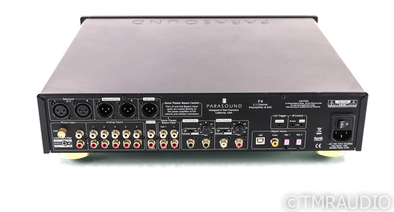 Parasound Halo P6 2.1 Channel Preamplifier; P-6; MM/MC Phono; Remote