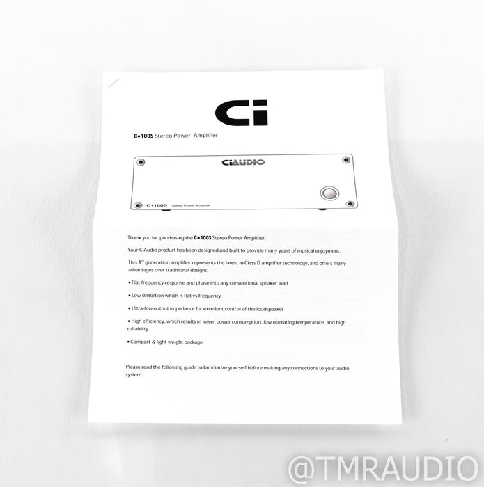 Channel Islands C-100S Stereo Power Amplifier; C100S