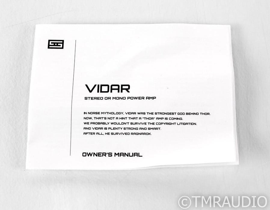 Schiit Vidar Stereo Power Amplifier; Silver