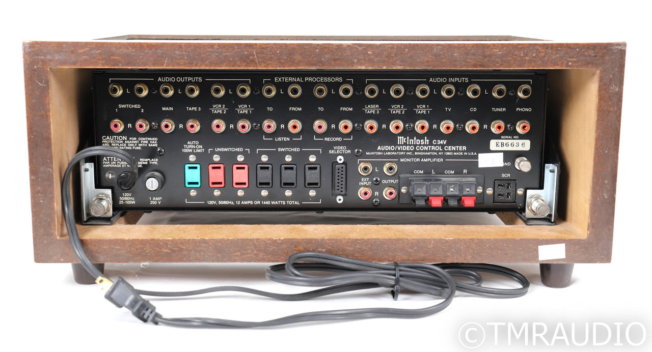McIntosh C34V Vintage Stereo Preamplifier; Walnut Cabinet; A/V Control Center; Walnut Cabinet; A/V Control Center