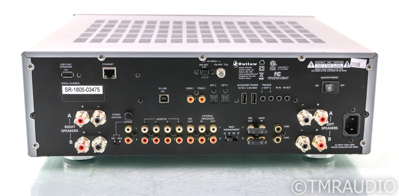 Outlaw Audio RR2160 Stereo Receiver; RR-2160; USB; MM / MC Phono (No Remote)