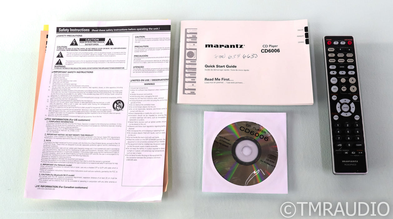 Marantz CD6006 CD Player; CD-6006; Remote (1/4)