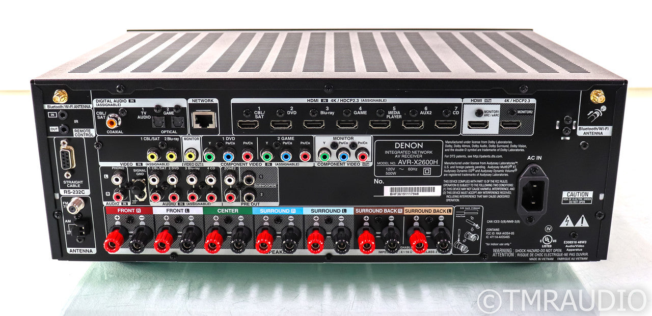 Denon AVR-X2600H 7.2 Channel Home Theater Receiver; AVRX2600H; 4K UHD; Remote