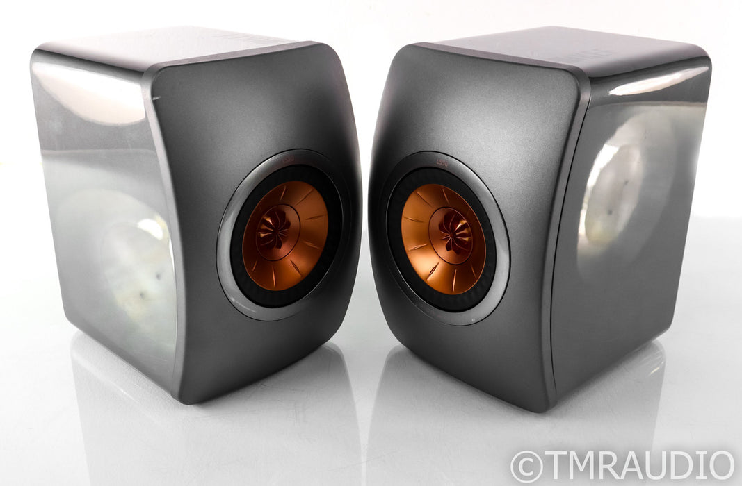 KEF LS50 Bookshelf Speakers; Dark Titanium Pair; LS-50