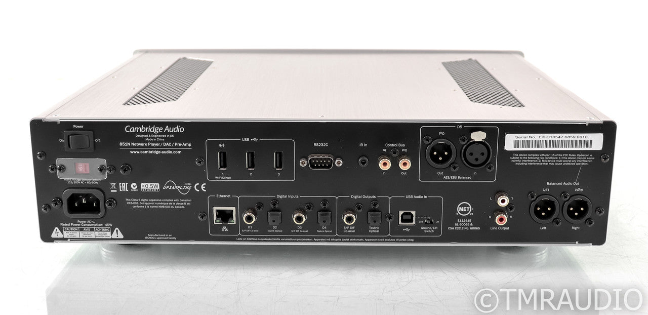 Cambridge Audio Azur 851N Network Streamer; Silver; WiFi; DSD
