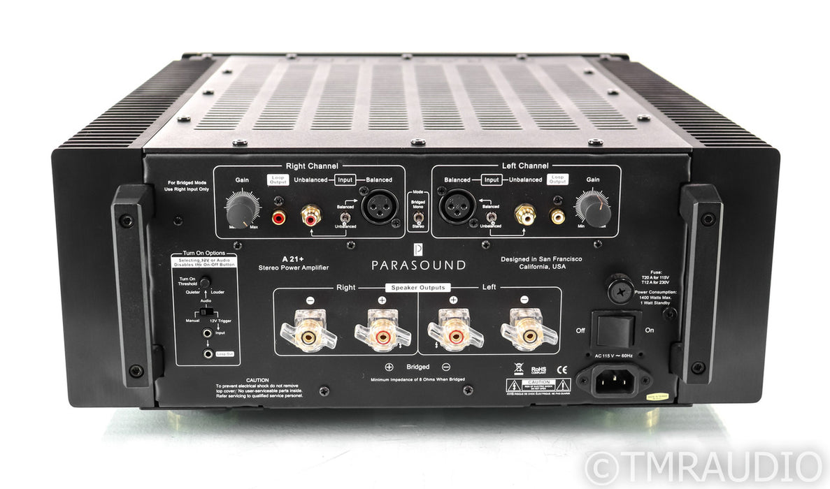 Parasound A 21+ Stereo Power Amplifier; A21 Plus; Black