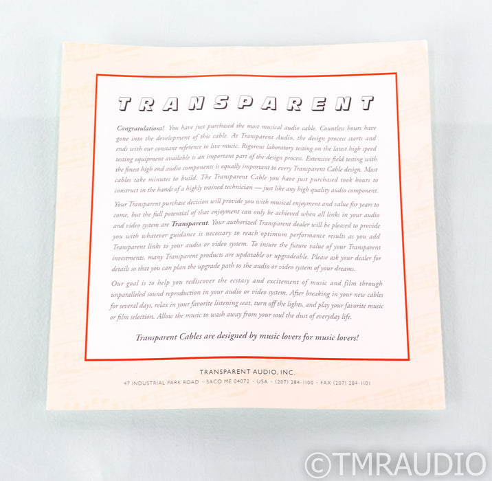 Transparent Audio Reference RAES AES/EBU Cable; Single 1m Digital Interconnect
