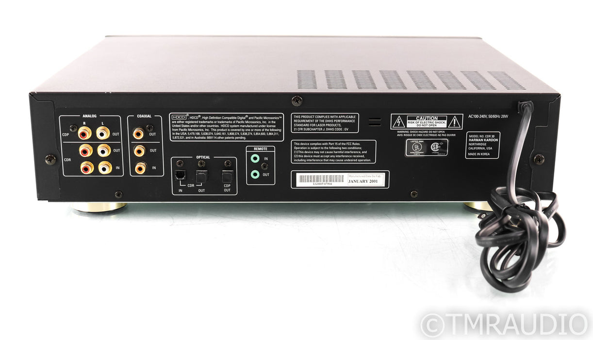 Harman Kardon CDR 30 Dual Deck CD Player / Recorder; CDR30; HDCD; Remote