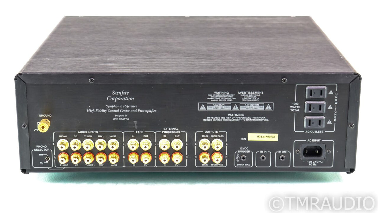 Sunfire Symphonic Reference Preamplifier; MM/MC Phono; Bob Carver; Remote