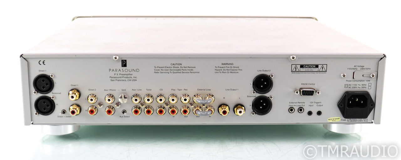 Parasound Halo P3 Stereo Preamplifier; P-3; MM Phono; Silver; Remote