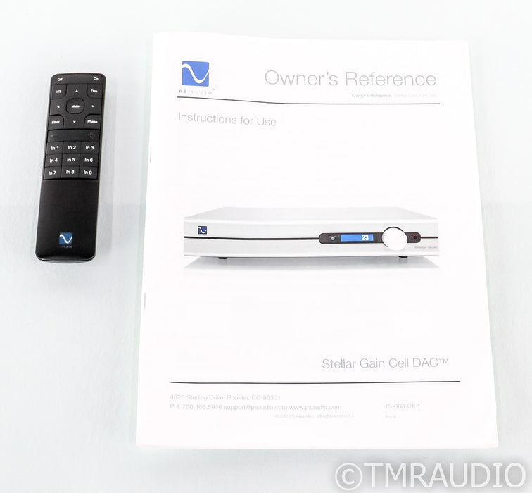 PS Audio Stellar Gain Cell DAC; D/A Converter; Silver; Remote (Used)