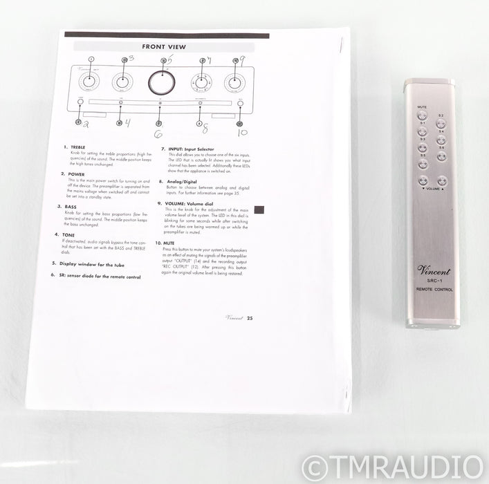 Vincent SA-T7 Stereo Tube Preamplifier; SA T7; Silver; Blohbaum System