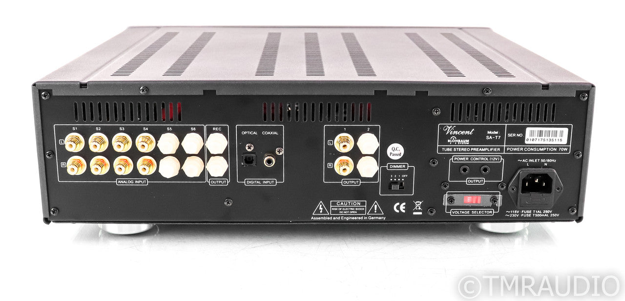 Vincent SA-T7 Stereo Tube Preamplifier; SA T7; Silver; Blohbaum System