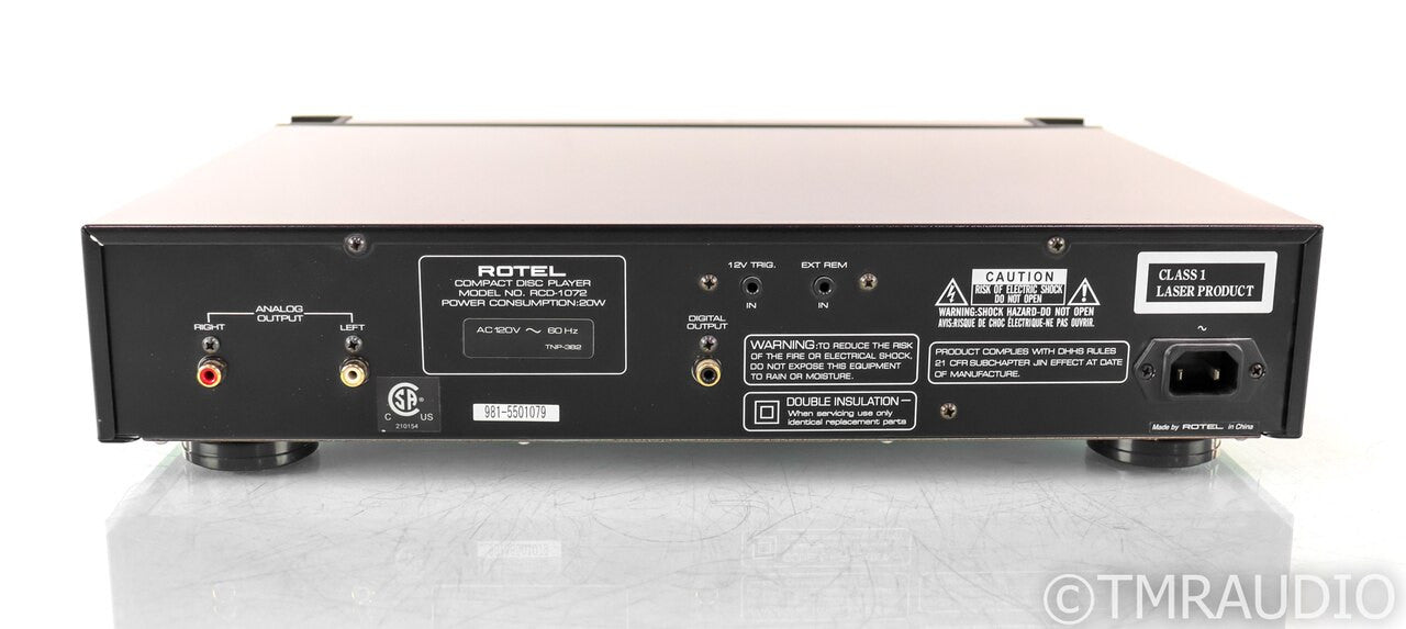 Rotel RCD-1072 CD Player; RCD1072; Remote; HDCD; Silver