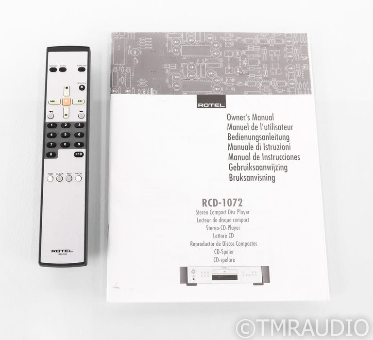 Rotel RCD-1072 CD Player; RCD1072; Remote; HDCD; Silver