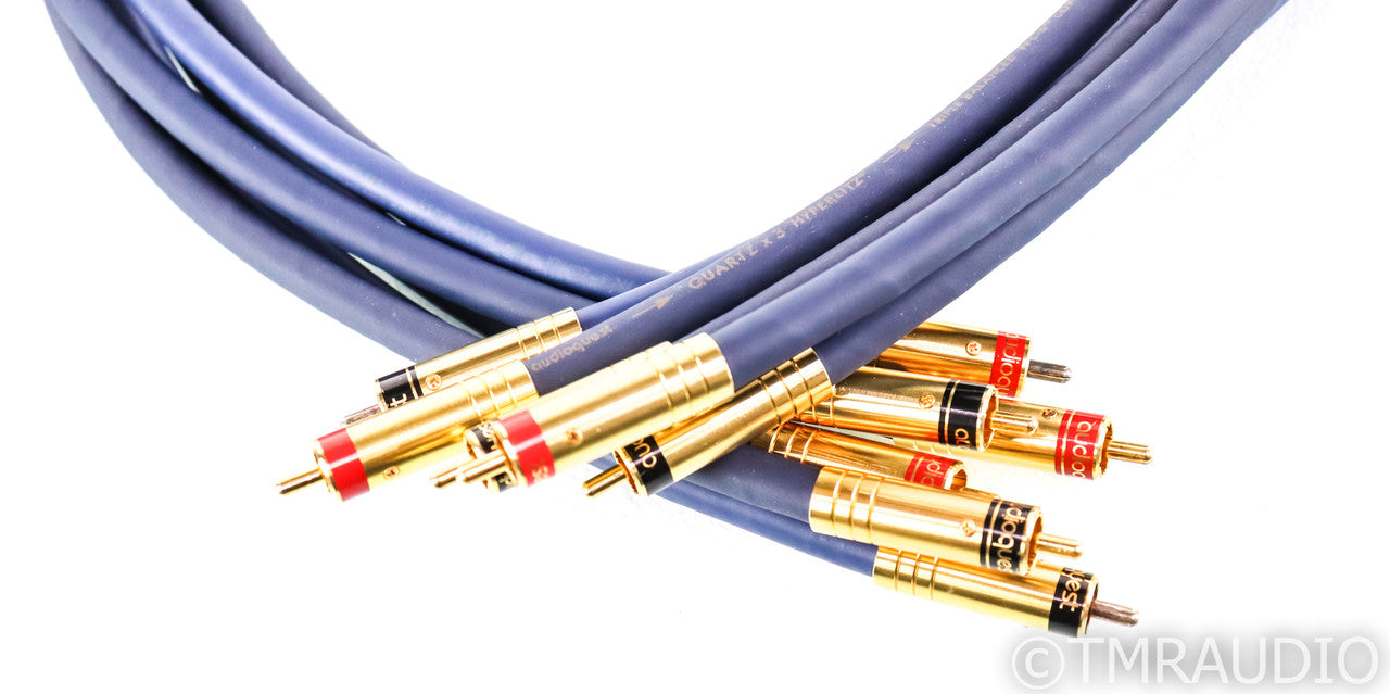 Audioquest Quartz X3 RCA Cables; Set of Six 1m Interconnects; Three Pairs