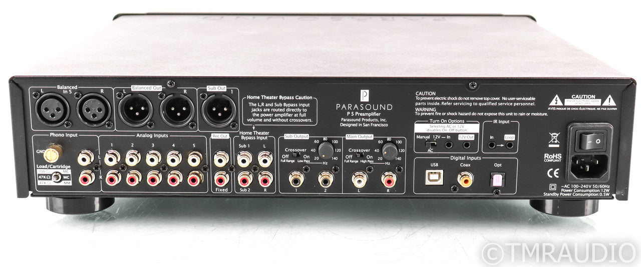Parasound Halo P5 2.1 Channel Preamplifier; P-5; Remote; MM/MC Phono; Black