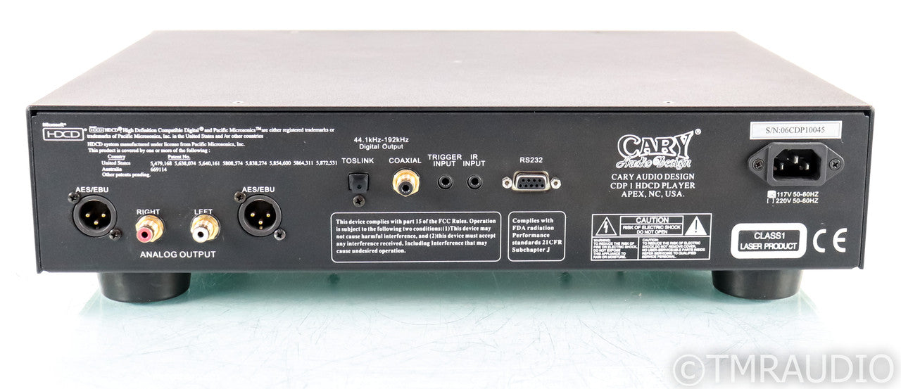 Cary Audio CDP 1 HDCD / CD Player; CDP-1; Concept Series; Remote