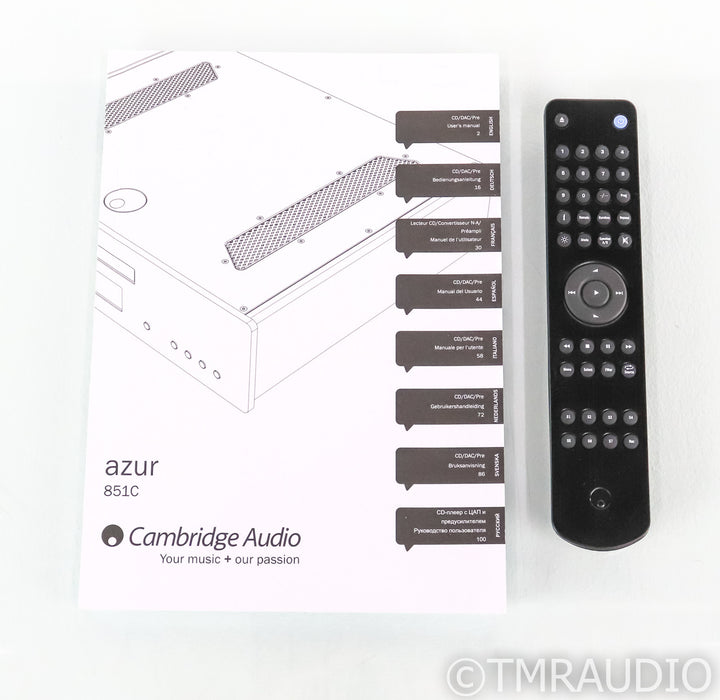 Cambridge Audio Azur 851C CD Player; DAC; Silver; Remote
