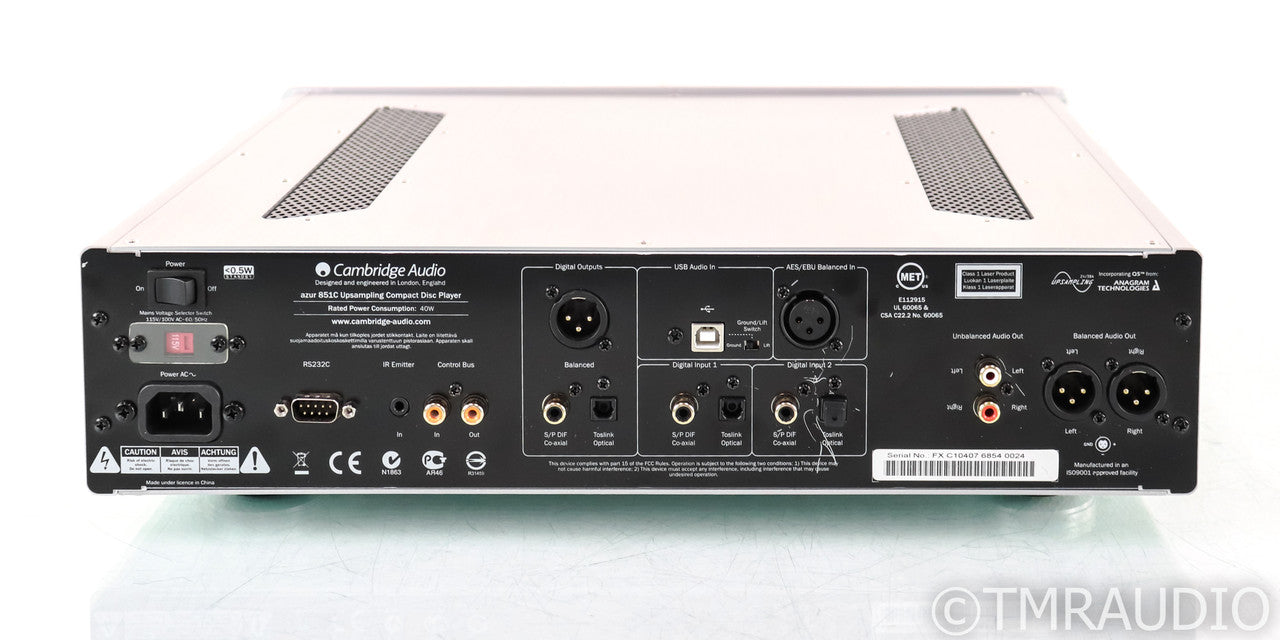 Cambridge Audio Azur 851C CD Player; DAC; Silver; Remote