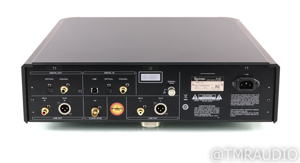 Esoteric K-07 SACD / CD Player; K07; Remote