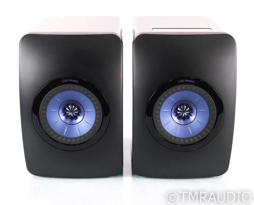 KEF LS50W Wireless Bookshelf Speakers; LS-50W Gloss Black/Blue