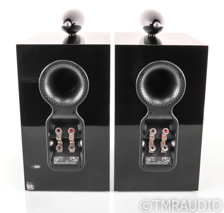 B&W 705 S2 Bookshelf Speakers; Gloss Black Pair