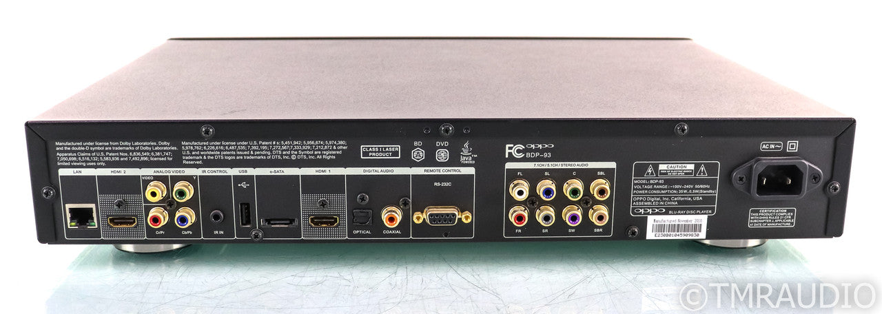 Oppo BDP-93 Universal Blu-Ray Player; BDP93; Remote
