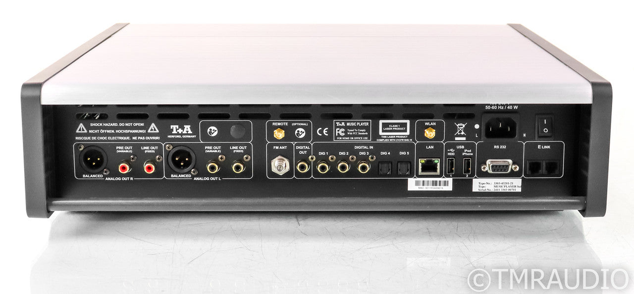 T+A Music Player Balanced CD Player / Network Streamer; DAC; Silver; Remote