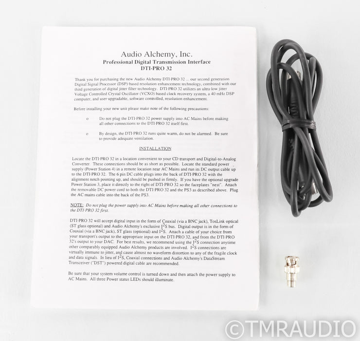 Audio Alchemy Digital Transmission Interface Pro32; DTI; PS3; Jitter Filter