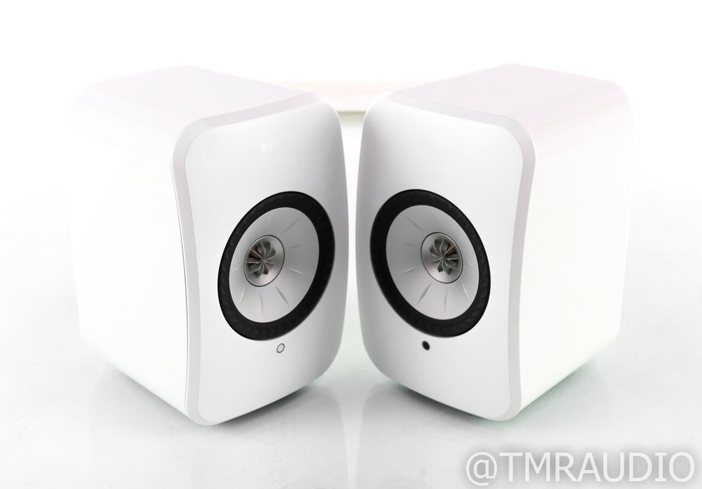 KEF LSX Wireless Bookshelf Speakers; Gloss White Pair; Bluetooth; Wifi