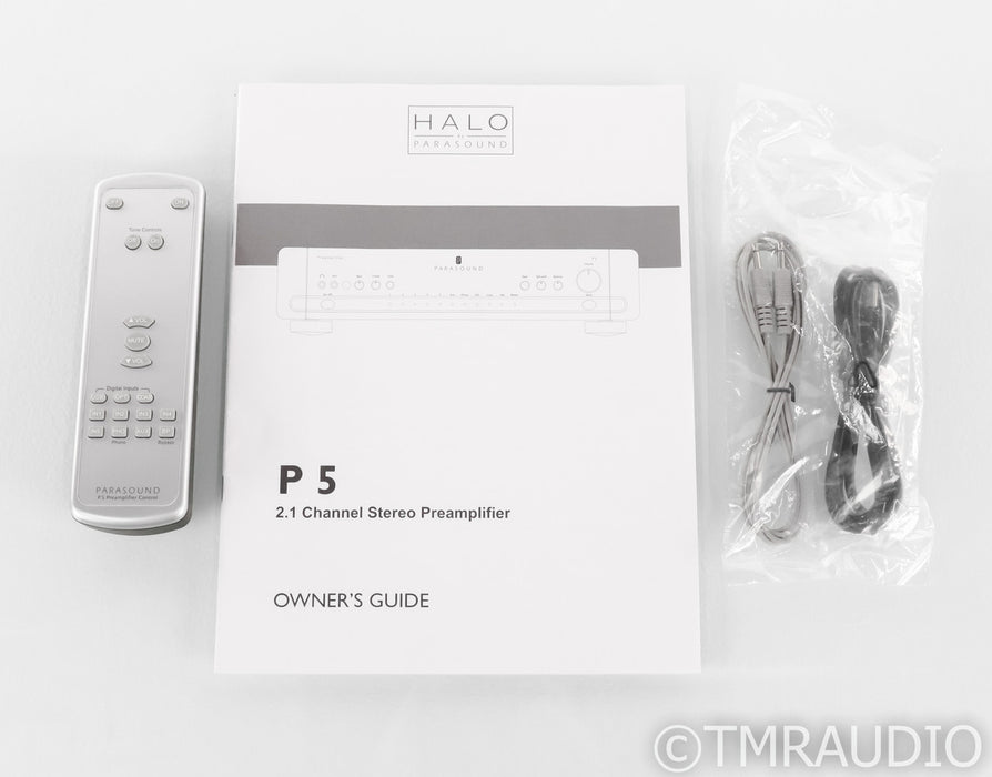Parasound Halo P5 Stereo Preamplifier; DAC; USB; MM / MC Phono; Silver