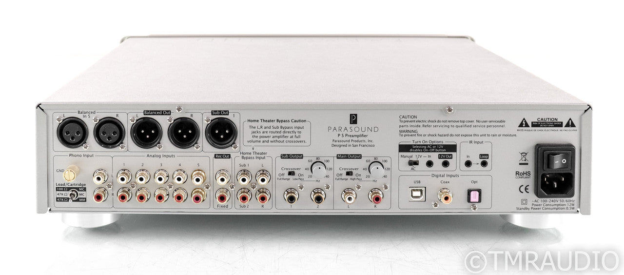 Parasound Halo P5 Stereo Preamplifier; DAC; USB; MM / MC Phono; Silver