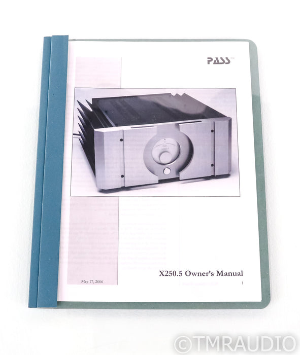 Pass Labs X250.5 Stereo Power Amplifier; X-250.5; Silver