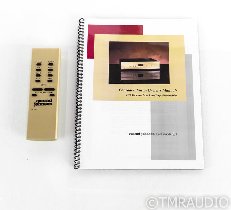 Conrad Johnson ET7 Series 1 Stereo Tube Hybrid Preamplifier; ET-7 S1; Remote