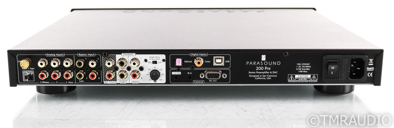 Parasound 200 Pre 2.1 Channel Preamplifier / DAC; 200-Pre; MM/MC Phono; Remote