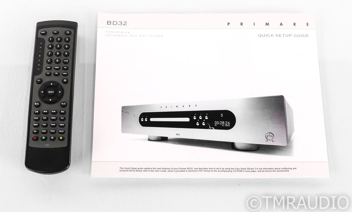 Primare BD32 Universal Blu-Ray Player; BD-32; Remote