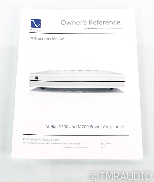 PS Audio Stellar S300 Stereo Power Amplifier; S-300 (Used)