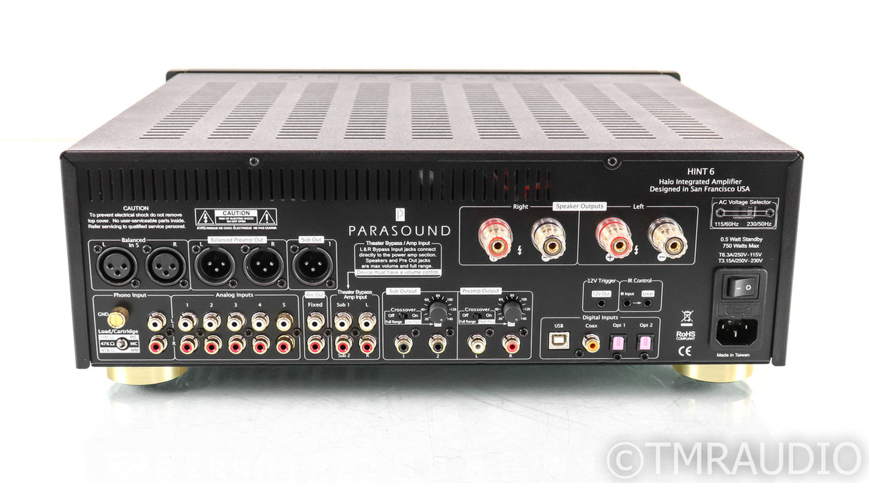 Parasound Halo HINT 6 2.1-Channel Integrated Amplifier; Black; Phono; Remote
