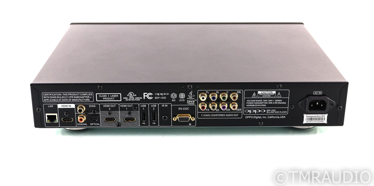 Oppo BDP-103D Universal Blu-Ray Player; BDP103D; Darbee Edition; Remote