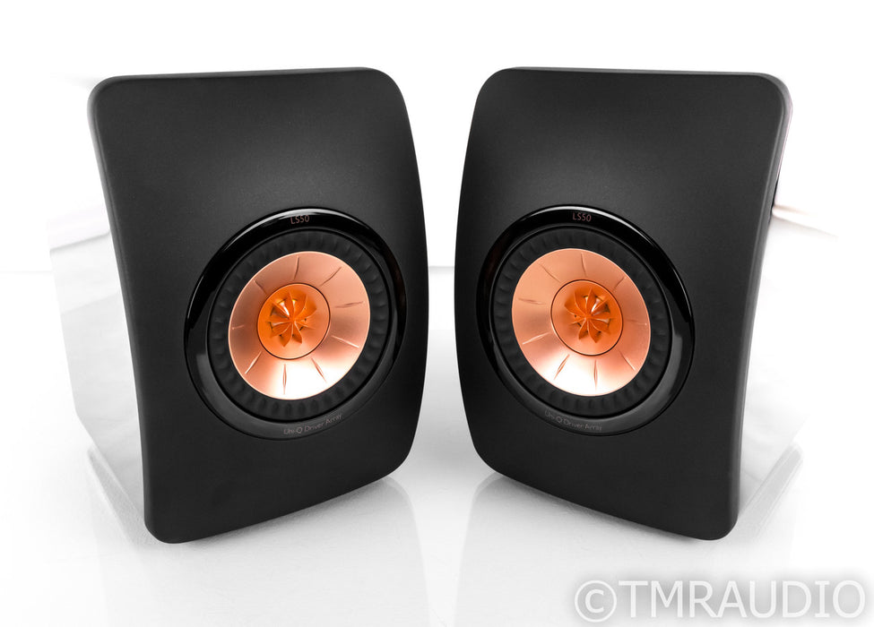 KEF LS50 Bookshelf Speakers; Black Pair