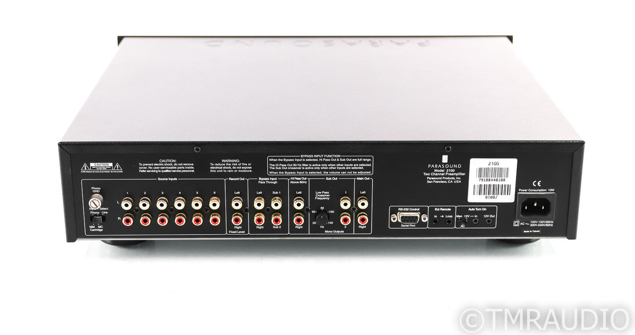 Parasound New Classic Model 2100 2.1 Channel Preamplifier; MM / MC Phono; Remote